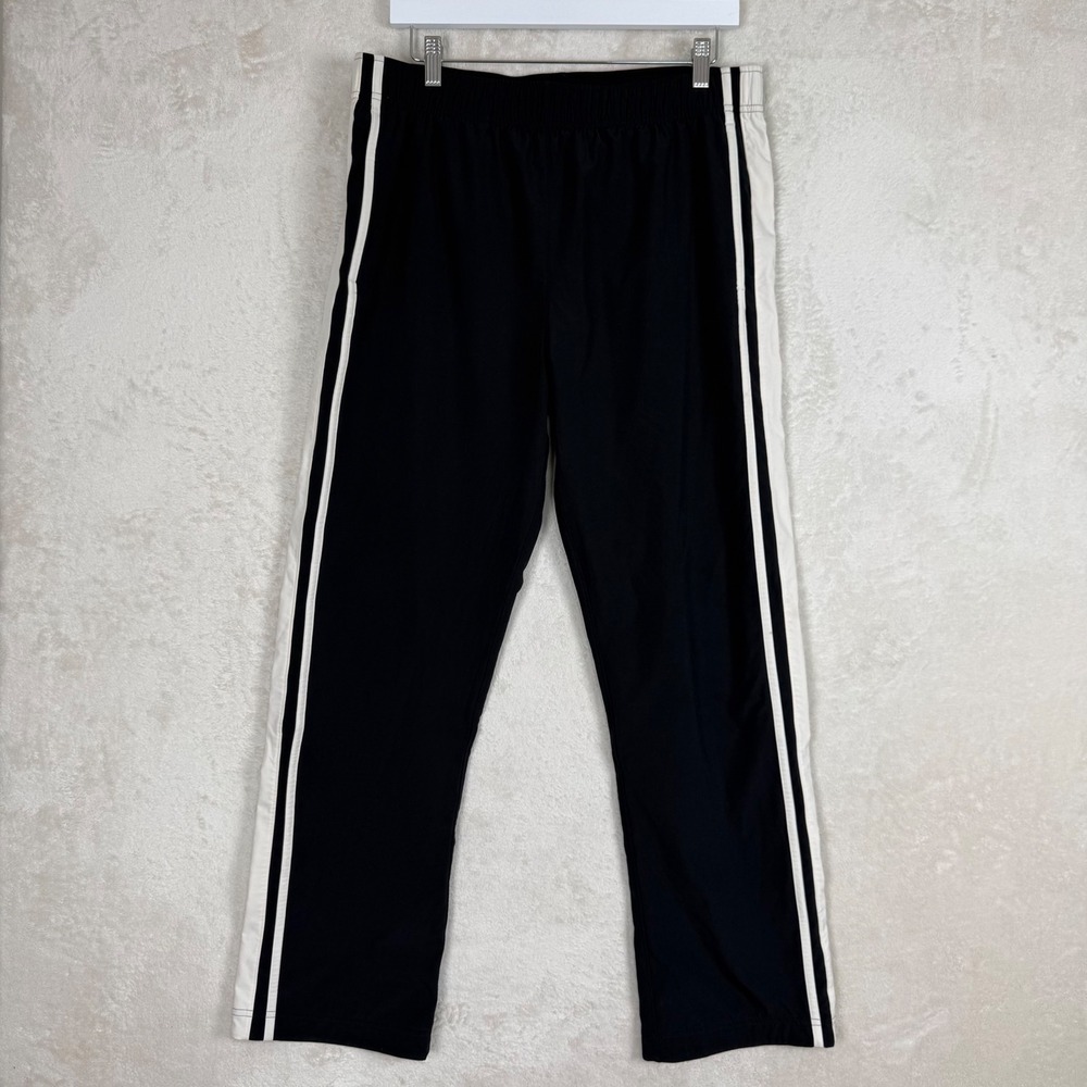 YPB Abercrombie & Fitch motionTEK Track‎ Pants Black White Stripe Womens Large